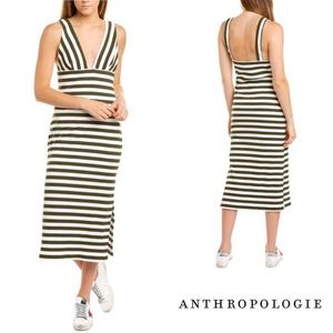 NWT Anthropologie || Green Striped Dress
